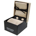 Boston Traveler Tie/ Cuff Links/ Handkerchief Gift Set