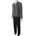 Danny and Nicole Women's Black/ White 2-piece Pant Suit