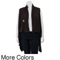 AVA Women's Drape Long Ribbed Vest