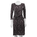 Connected Apparel Women's Printed Criss-cross Dress