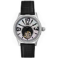 Burgi Women's Diamond Open Heart Automatic Watch