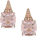 10k Pink Gold Morganite and Diamond Accent Earrings