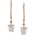 10k Pink Gold Morganite Hearts and Diamond Accent Earrings