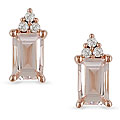 10k Pink Gold Morganite Diamond Accent Earrings