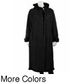 Gallery Women's Plus Size Full Length Faux Shearling Coat
