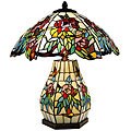 Tiffany-style Rose Lit Base Table Lamp