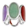 Sterling Silver Multi-colored Jade Ring