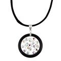 Sterling Silver Black Jade and Multi-gemstone Necklace