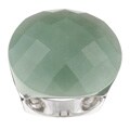 Sterling Silver Faceted Dyed Green Jade Ring