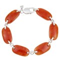 Sterling Silver Dyed Red Jade Link Bracelet