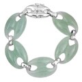 Sterling Silver Dyed Green Jade Bracelet