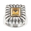 Sterling Silver and 14k Yellow Gold Citrine Ring