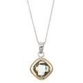 Sterling Silver/ 14k Yellow Gold Green Amethyst Necklace