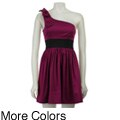 Necessary Objects Junior's One-shoulder Sateen Dress