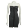 Necessary Objects Junior's Grey/ Black Strapless Dress