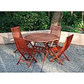 Eucalyptus Wood Round 5-piece Dining Set