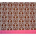 Bacati Damask Pink and Chocolate Valance