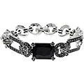 Ken Craft Sterling Silver Black CZ and Marcasite Bracelet