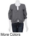 Karoo by Marc Eisen Women's Gathered Zip Front Cashmere Cardigan