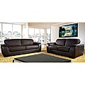 Monaco Dark Brown Premium Italian Leather Sofa and Loveseat