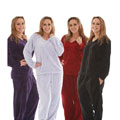 Women's Classic Fleece V-neck Pajamas Set