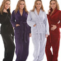 Women's Fleece Wrap-around Pajama Set