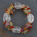 Carnelian/ Amethyst/ Rock Crystal Stretch Bracelet (Thailand)