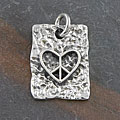 Sterling Silver 'Heart & Peace' Pendant (Thailand)