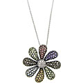 Sterling Silver Gem Flower Pendant