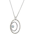 Sterling Silver 1/2ct TDW Diamond and Blue Topaz Pendant