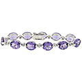 Sterling Silver Amethyst and Diamond Accent Tennis Bracelet