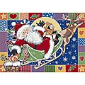 'Patchwork Santa' Nylon Rug (3'10 x 5'4)