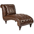 Faux Leather Chaise Lounge Chair