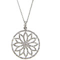 Sterling Silver 1/2ct TDW Diamond Flower Necklace (J-K, I3)