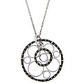 Sterling Silver 1/4ct TDW Black/ White Diamond Circles Necklace