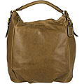Prada Cervo Shine Brown Leather Hobo Handbag