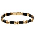 14k Yellow Gold Black Jade Bamboo Bracelet