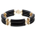 14k Yellow Gold Double-row Onyx Bamboo Bracelet