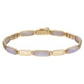 14k Yellow Gold Natural Lavender Jade Link Bracelet