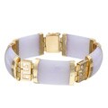 14k Yellow Gold Lavender Jade Link Bracelet