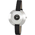Activa Women's Black Dial Black Leatherette Watch