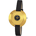 Activa Women's Black Dial Black Leatherette Watch