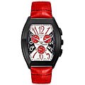 Elini Men's Jumbo Chronograph Red Leather Watch