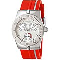 Invicta Women's Wildflower Red Rubber Strap Silver Watch