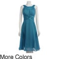Connected Apparel Women's Sleeveless Solid Chiffon Dress