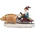 Santa With Pig Statue