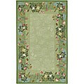 Hand-hooked Carnation Wool Rug (3'6 x 5'6)