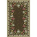 Hand-hooked Carnation Brown Wool Rug (8' x 10')