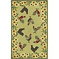 Hand-hooked Carnation Wool Rug (2'3 x 8')