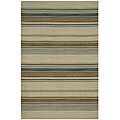 Hand-woven Arrah Beige Wool Rug (5' x 8')